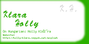 klara holly business card